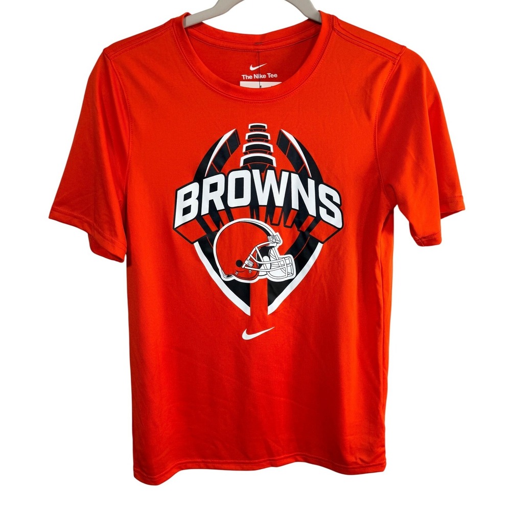Cleveland Browns Dri-FIT Nike T-Shirt NFL Football Graphic Kids L 14/16 Orange